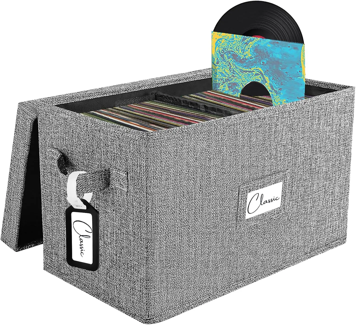 7 Inch Vinyl Record Storage Box, 80 LPs Collapsible PP Fabric Case with Lid, Portable Organizer for Home Studio
7 Inch Vinyl Record Storage Box, 80 LPs Collapsible PP Fabric Case with Lid, Portable Organizer for Home Studio
