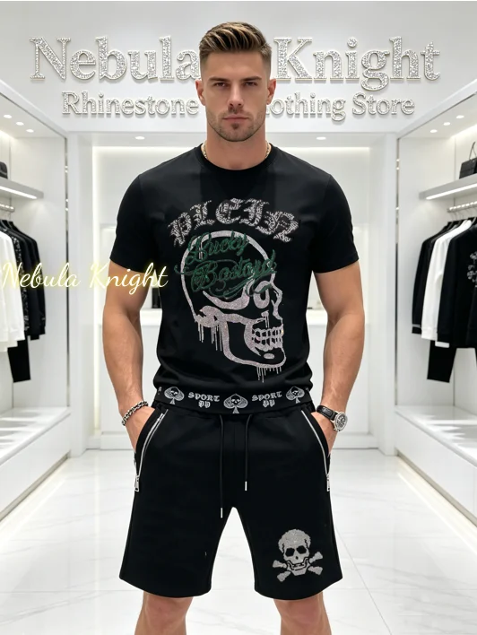 Men Casual Daily Rhinestone Tracksuit Set Luxury European Street Style Outfit High Quality Short Sleeve Tee And Sports Pants
Men Casual Daily Rhinestone Tracksuit Set Luxury European Street Style Outfit High Quality Short Sleeve Tee And Sports Pants
