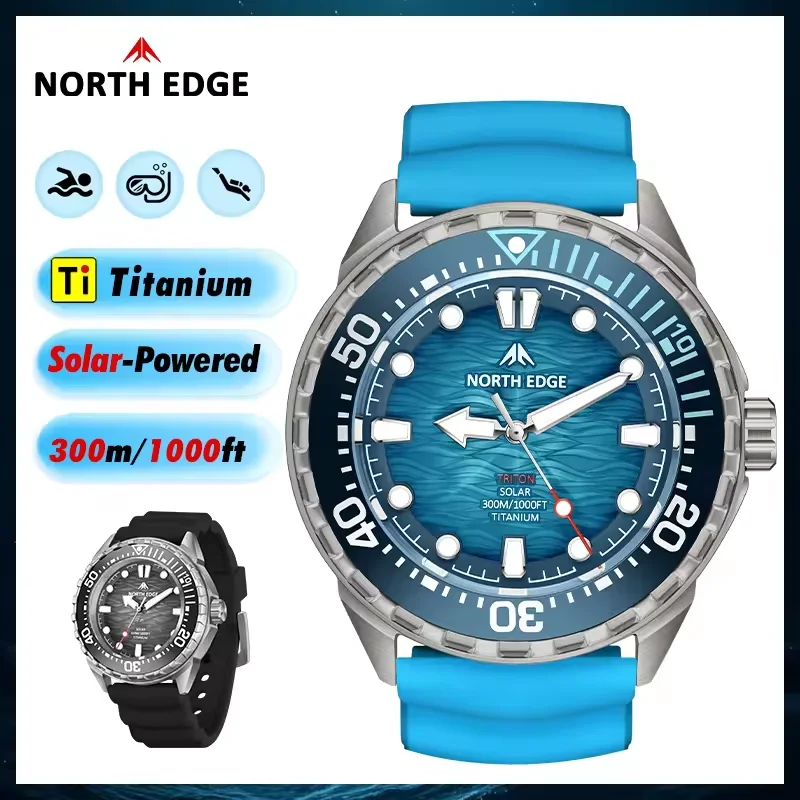 NORTH EDGE TRITON Solar Powered Diving Men Watch Luxury Quartz Wristwatches 316L Stainless Steel Case 300M Waterproof Men Gifts
NORTH EDGE TRITON Solar Powered Diving Men Watch Luxury Quartz Wristwatches 316L Stainless Steel Case 300M Waterproof Men Gifts