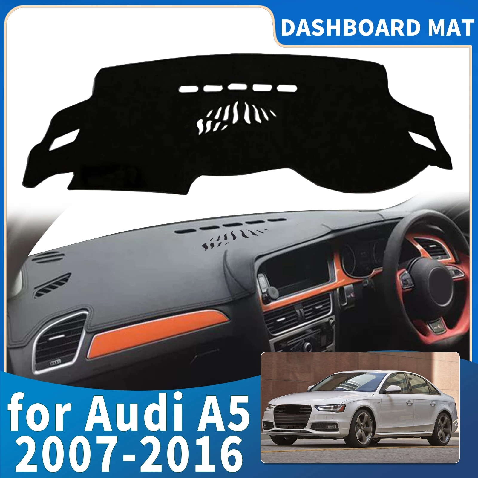 fit for Audi A5 2016-2009 High Quality Dashboard Cover Mat Sunshade Anti‑UV Protector Dash Pad Accessories
fit for Audi A5 2016-2009 High Quality Dashboard Cover Mat Sunshade Anti‑UV Protector Dash Pad Accessories