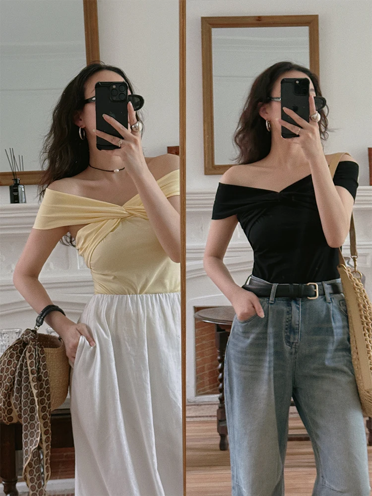 Ele Simple Retro Lazy One oulder Knot Design Elastic Slim Fit Top Women's Vest Strap Faion Commute Sle ort Length
Ele Simple Retro Lazy One oulder Knot Design Elastic Slim Fit Top Women's Vest Strap Faion Commute Sle ort Length