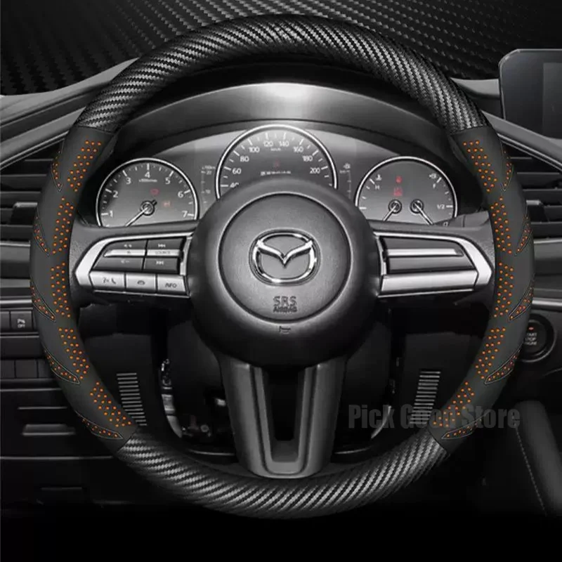 Leather Car Steering Wheel Cover For Mazda 3 2 6 RX8 CX5 CX3 MX5 CX30 CX7 CX60 Axela 6e CX90 2021-2026 Anti Slip Car Accessories
Leather Car Steering Wheel Cover For Mazda 3 2 6 RX8 CX5 CX3 MX5 CX30 CX7 CX60 Axela 6e CX90 2021-2026 Anti Slip Car Accessories