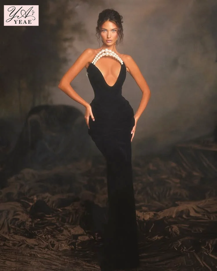 2025 New Summer Black Color Women Sexy Strapless Pearl Beading Bodycon Long Bandage Dress Fashion Celebrate Evening Party Dress
2025 New Summer Black Color Women Sexy Strapless Pearl Beading Bodycon Long Bandage Dress Fashion Celebrate Evening Party Dress