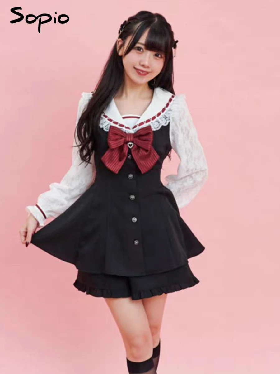 Комплект: платье-лолита с воротником-капюшоном и шорты с высокой талией, кружевное, весенне-летнее, милый кавайный комплект из двух предметов
Комплект: платье-лолита с воротником-капюшоном и шорты с высокой талией, кружевное, весенне-летнее, милый кавайный комплект из двух предметов