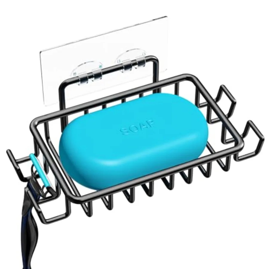Soap Dish Holder with 4 Hooks Stainless Steel Adhesive for Shower, Bathroom
Soap Dish Holder with 4 Hooks Stainless Steel Adhesive for Shower, Bathroom