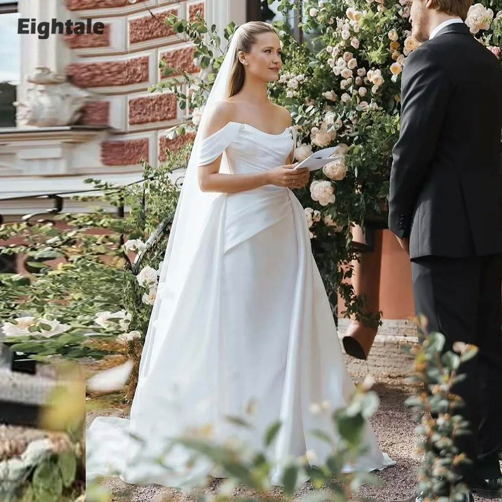 Eightale Свадебные платья принцессы с открытыми плечами, арабские свадебные платья русалки по индивидуальному заказу, атласные платья de novia
Eightale Свадебные платья принцессы с открытыми плечами, арабские свадебные платья русалки по индивидуальному заказу, атласные платья de novia