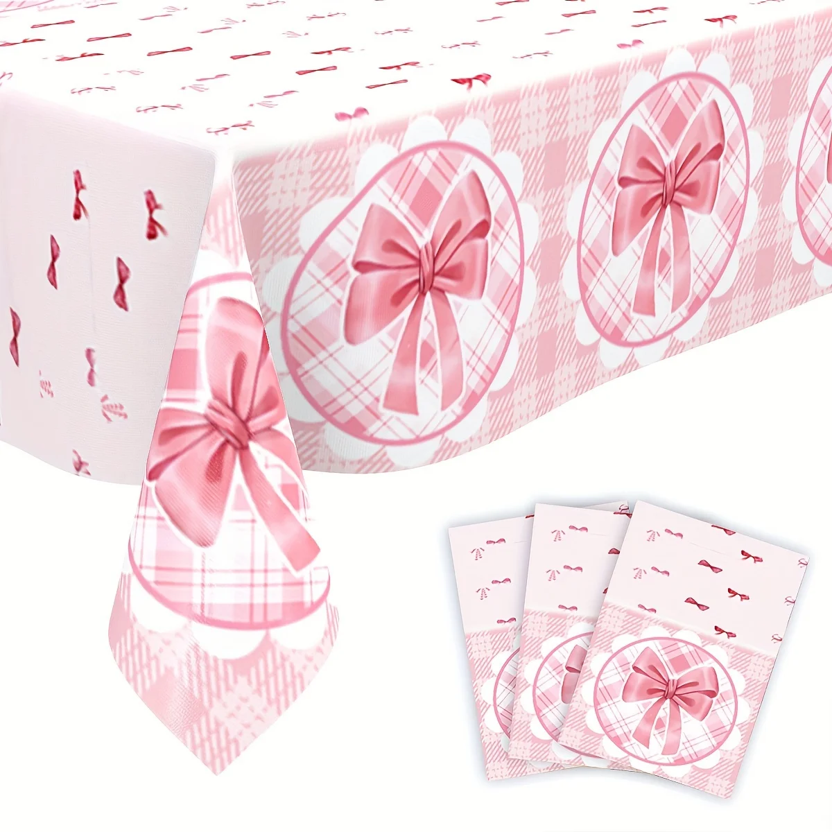 1/2/3pcs Pink Bow Party Disposable Tablecloth Plastic Table Cover For Girls Women Birthday Wedding Bachelorette Party Decoration
1/2/3pcs Pink Bow Party Disposable Tablecloth Plastic Table Cover For Girls Women Birthday Wedding Bachelorette Party Decoration