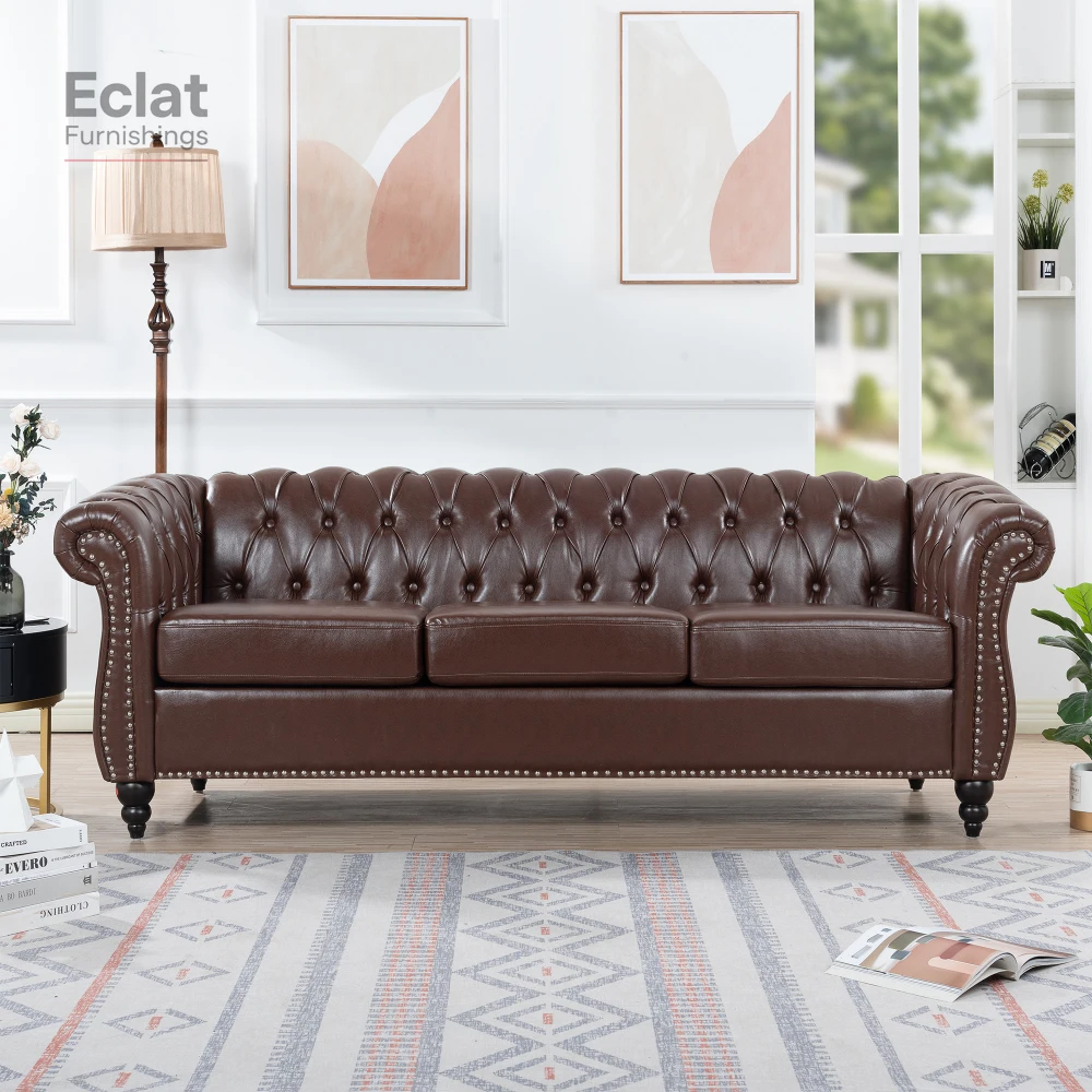 84.65" BLACK PU Rolled Arm Chesterfield Three Seater Sofa. home furniture sofa set living room furniture
84.65" BLACK PU Rolled Arm Chesterfield Three Seater Sofa. home furniture sofa set living room furniture