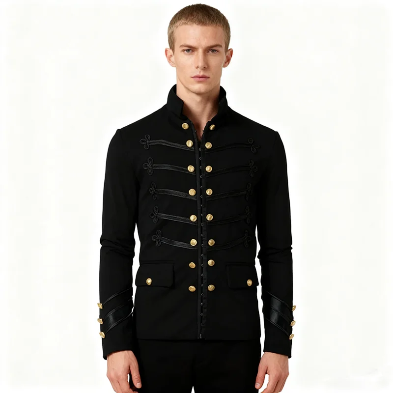 Steampunk Men Gothic Clothing Military Jackets Medieval Vintage Jacket Stand Collar Rock Frock Coat Men's Retro Punk Coat
Steampunk Men Gothic Clothing Military Jackets Medieval Vintage Jacket Stand Collar Rock Frock Coat Men's Retro Punk Coat
