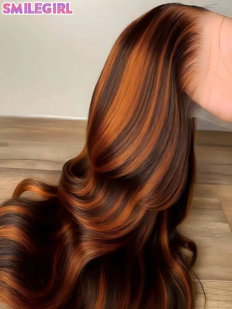26 Inch Highlight P4/350 Ombre Lace Front Wig Human Hair Brown And Ginger Body Wave 13X6 Hd Lace Frontal Wig Pre Plucked Bleached Knots 260 Density For Black Women
26 Inch Highlight P4/350 Ombre Lace Front Wig Human Hair Brown And Ginger Body Wave 13X6 Hd Lace Frontal Wig Pre Plucked Bleached Knots 260 Density For Black Women