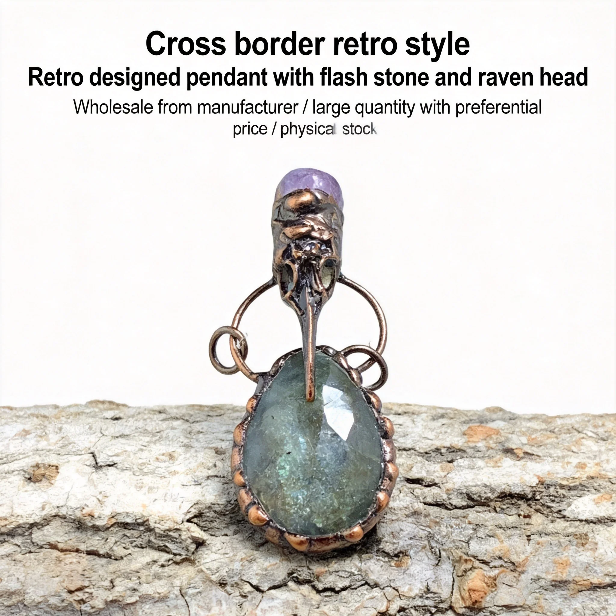 Vintage Antique Copper Natural Labradorite Amethyst Crow Skull Pendant Lucky Fortune Blessing Chinese Style Amulet Sweater Neckl
Vintage Antique Copper Natural Labradorite Amethyst Crow Skull Pendant Lucky Fortune Blessing Chinese Style Amulet Sweater Neckl