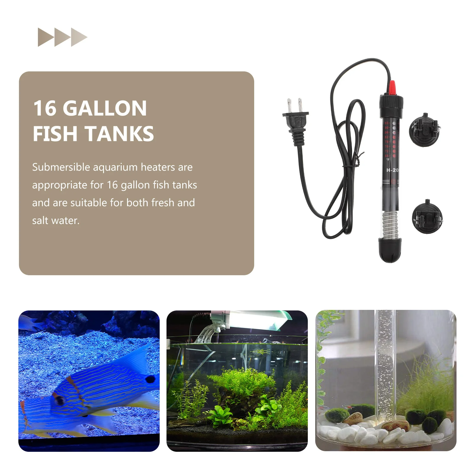 Submersible Aquarium Heater 50W Horizontal Tank Adjustable Temperature Control Stick Small Size Long Life
Submersible Aquarium Heater 50W Horizontal Tank Adjustable Temperature Control Stick Small Size Long Life