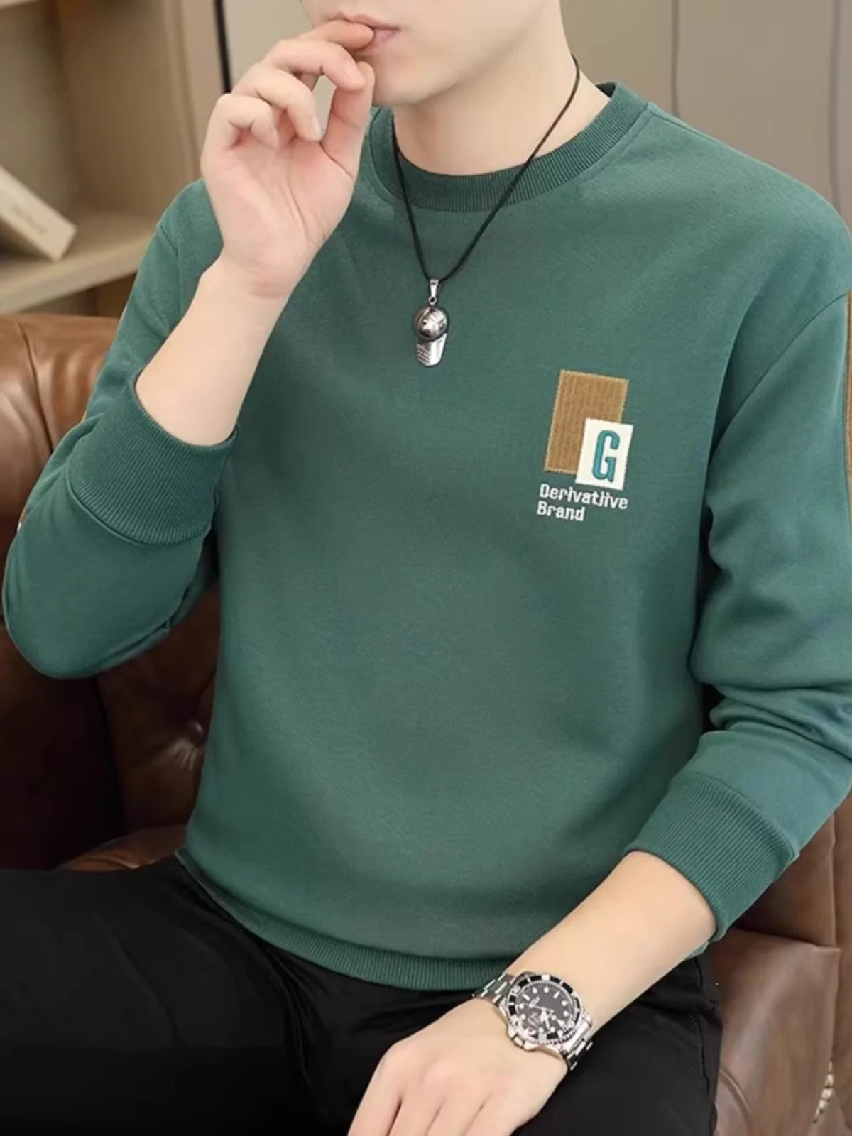 Loose Fit Men's round Ne Sweatirt Long Sve T-irt Autumn Spring Faion Brand Base Layer irt Casual Cotton Polyester
Loose Fit Men's round Ne Sweatirt Long Sve T-irt Autumn Spring Faion Brand Base Layer irt Casual Cotton Polyester