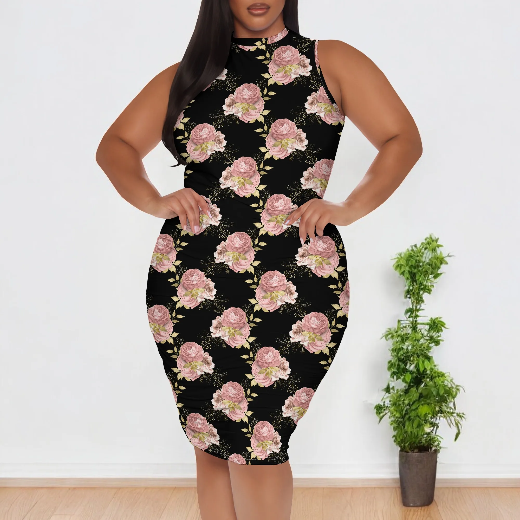 Vintage Floral Plus Size Dress XL-6XL Black Rose Print Bodycon Dress for Church or Mother's Day Gift 2025
Vintage Floral Plus Size Dress XL-6XL Black Rose Print Bodycon Dress for Church or Mother's Day Gift 2025