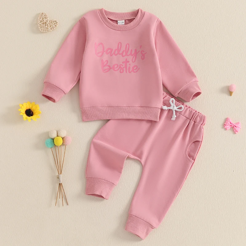 2024-09-21 Lioraitiin Toddler Baby Girl Daddy's bestie Outfits Letter Print Long Sleeve Sweatshirt with Solid Pants 2Pcs Set
2024-09-21 Lioraitiin Toddler Baby Girl Daddy's bestie Outfits Letter Print Long Sleeve Sweatshirt with Solid Pants 2Pcs Set