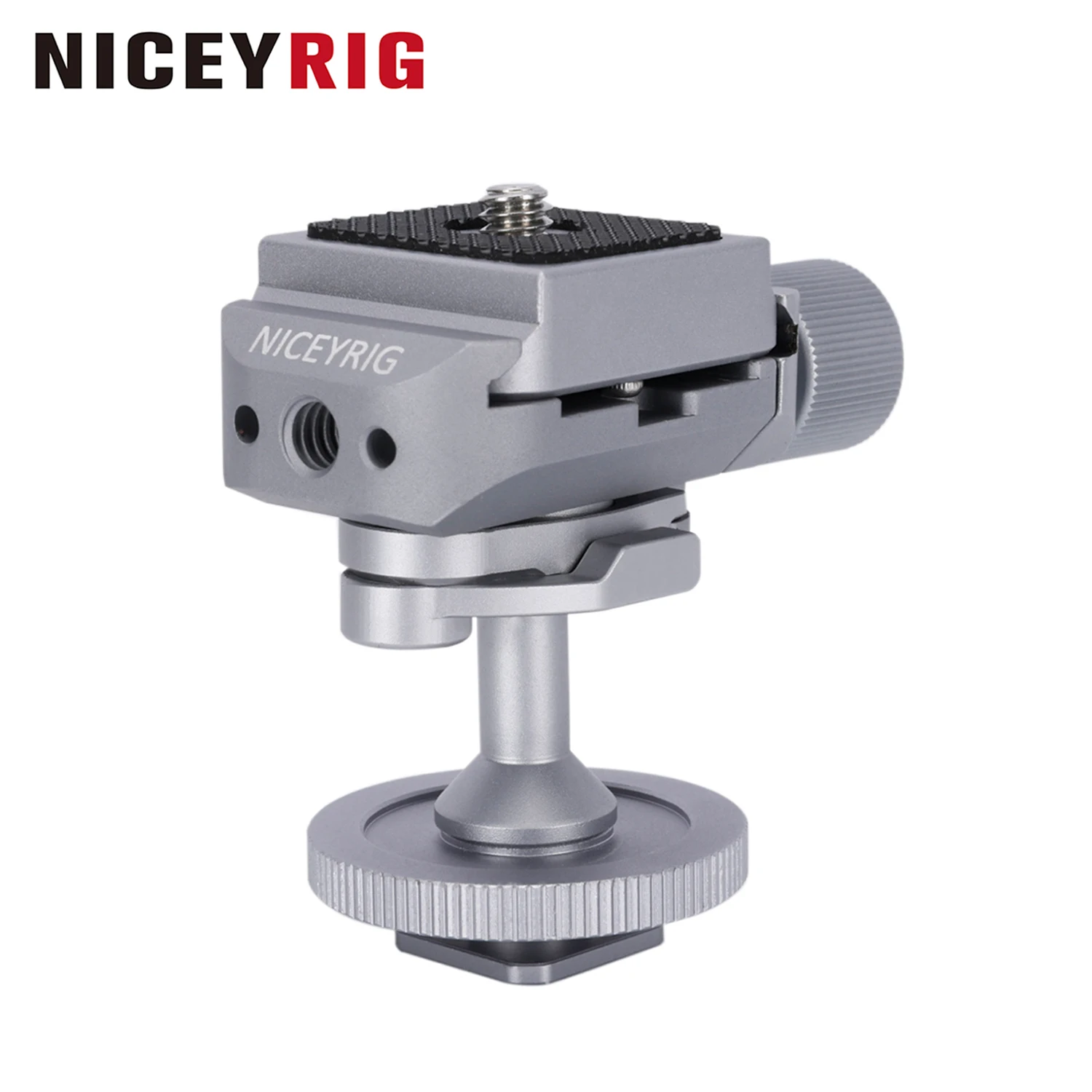 NICEYRIG Quick Release Plate Dovetail Clamp for Arca-Swiss Style with Ballhead Function,1/4'' Thread/Cold Shoe Adapter
NICEYRIG Quick Release Plate Dovetail Clamp for Arca-Swiss Style with Ballhead Function,1/4'' Thread/Cold Shoe Adapter