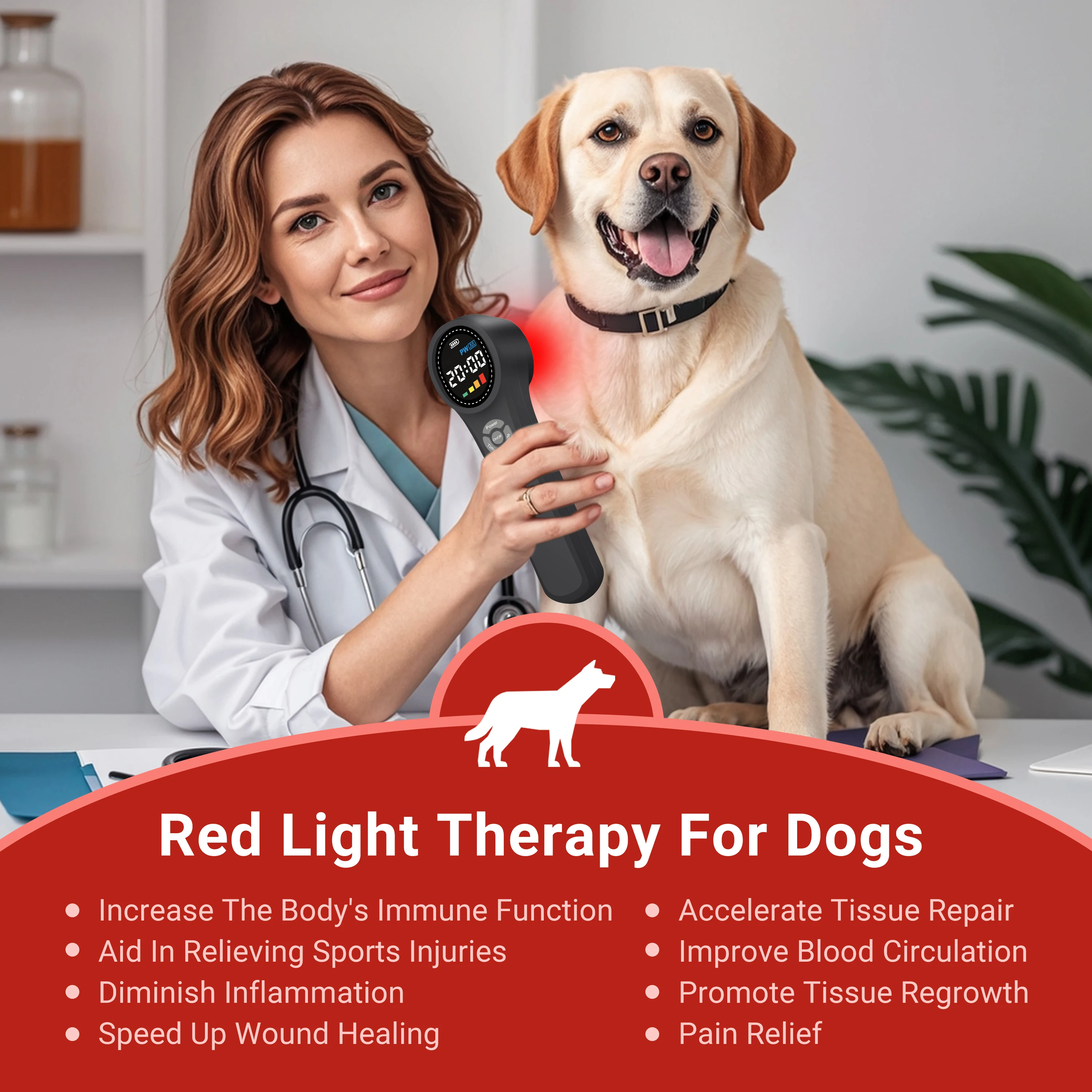 ZJZK 980nm 810nm 660nm 1760mW Low Level Laser Therapy Home Use Cold Laser Treatmant Wound Healing in Pets & Human Pain Relief
ZJZK 980nm 810nm 660nm 1760mW Low Level Laser Therapy Home Use Cold Laser Treatmant Wound Healing in Pets & Human Pain Relief