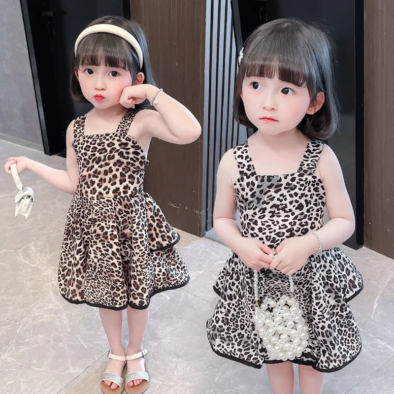 Girls Leopard Dress Fashion Halter Strap-on Cake Children's Clothing Summer Kids 2- 7 Years old Sleeveless Mini Dresses
Girls Leopard Dress Fashion Halter Strap-on Cake Children's Clothing Summer Kids 2- 7 Years old Sleeveless Mini Dresses