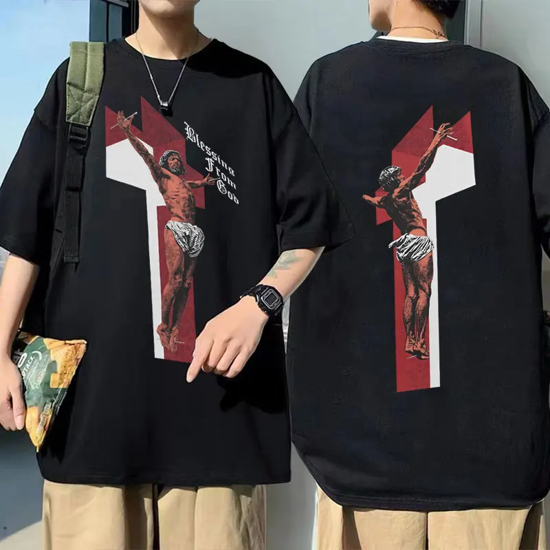 Christian Religious Jesus Blessing From God T Shirt Men Women Gothic Rock Oversized T-shirt Male Casual Cotton Vintage T-shirts
Christian Religious Jesus Blessing From God T Shirt Men Women Gothic Rock Oversized T-shirt Male Casual Cotton Vintage T-shirts