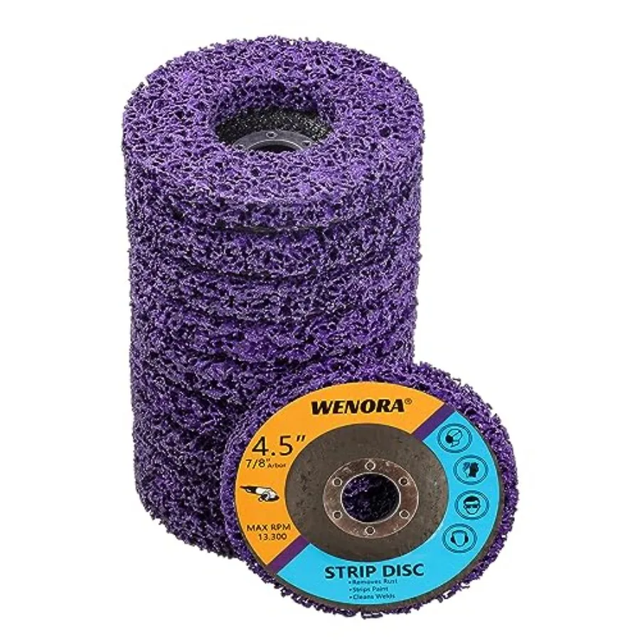 10 Pack Strip Discs for Angle Grinder 4-1/2 x 7/8 Purple Rust Remover Discs for Cleaning and Removing Paint Coatings Rust Welds
10 Pack Strip Discs for Angle Grinder 4-1/2 x 7/8 Purple Rust Remover Discs for Cleaning and Removing Paint Coatings Rust Welds