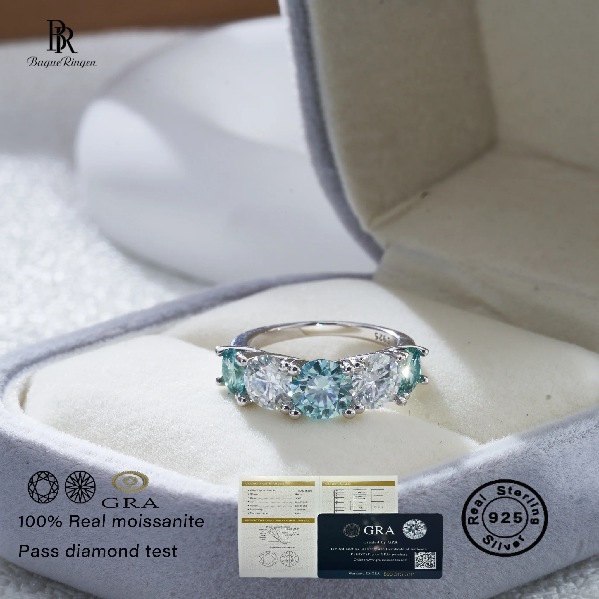 3.6CT D Color VVS Moissanite Rings For Women 925 Sterling Silver 5 Stone Sparkling Diamond Wedding Band Fine Jewelry Gift
3.6CT D Color VVS Moissanite Rings For Women 925 Sterling Silver 5 Stone Sparkling Diamond Wedding Band Fine Jewelry Gift
