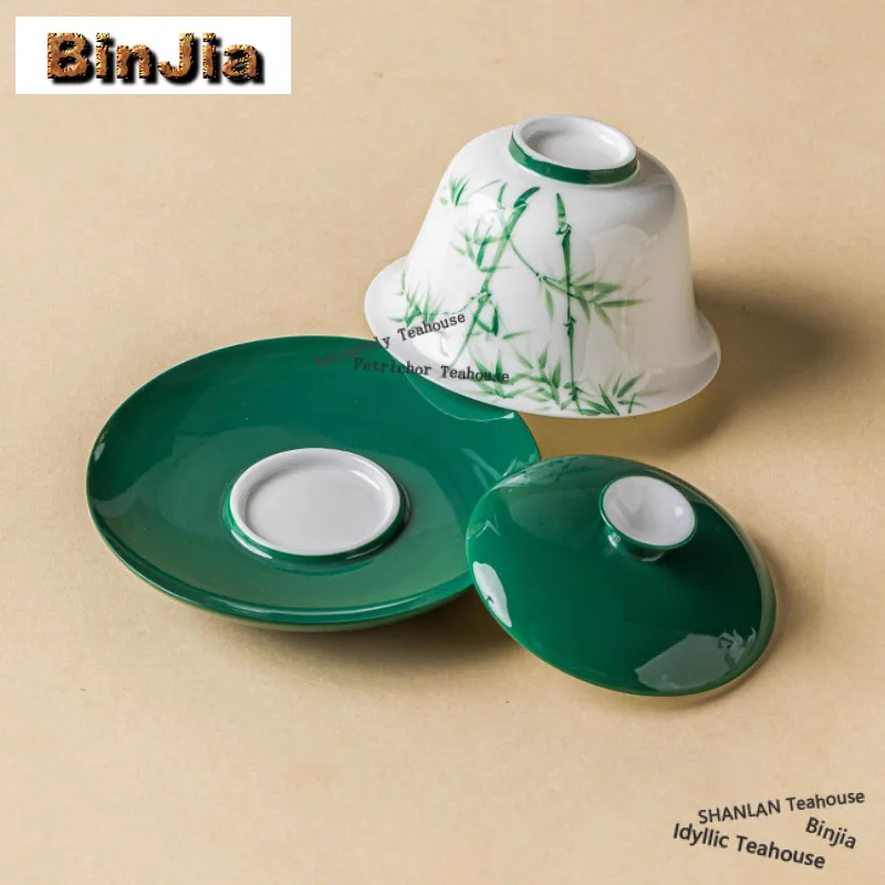 Чайная чаша Гайвань 104 мл с ручной росписью «Зеленый бамбук Саньцай», традиционная чайница с крышкой, набор для приготовления чая, декоративная чаша, украшение для чайной церемонии
Чайная чаша Гайвань 104 мл с ручной росписью «Зеленый бамбук Саньцай», традиционная чайница с крышкой, набор для приготовления чая, декоративная чаша, украшение для чайной церемонии