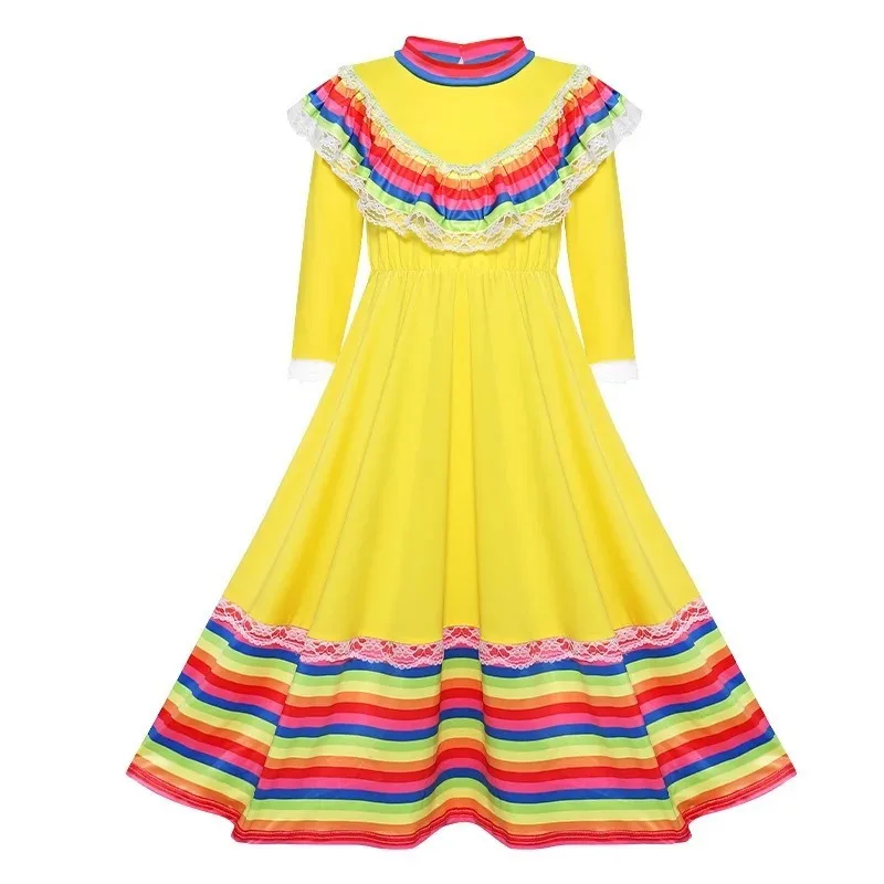 Ethnic Dance Costumes, Children's Ethnic Style Party Performances, Game Costumes, Traditional Mexican Girls' Long Dresses
Ethnic Dance Costumes, Children's Ethnic Style Party Performances, Game Costumes, Traditional Mexican Girls' Long Dresses