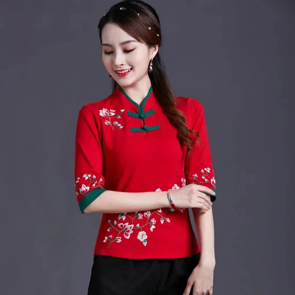 Fashion Casual Elegant Summer Embroidery Ethnic Style Women Clothes Shirts for Women T-shirts Y2k Tops Vintage Women Clothing
Fashion Casual Elegant Summer Embroidery Ethnic Style Women Clothes Shirts for Women T-shirts Y2k Tops Vintage Women Clothing