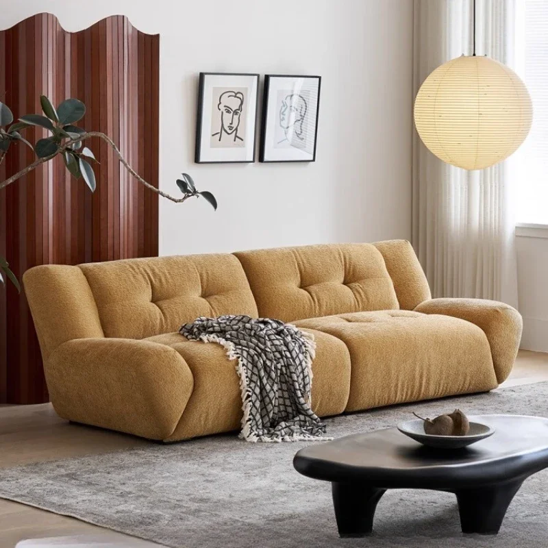 Villa living room retro yellow light French cream style fabric sofa
Villa living room retro yellow light French cream style fabric sofa