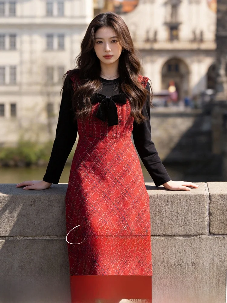 High Waist Plaid Dress Women's plus Size Spring New Style Slimming Retro Fake Two-Piece Long Skirt Commute Style A-Line Dress
High Waist Plaid Dress Women's plus Size Spring New Style Slimming Retro Fake Two-Piece Long Skirt Commute Style A-Line Dress