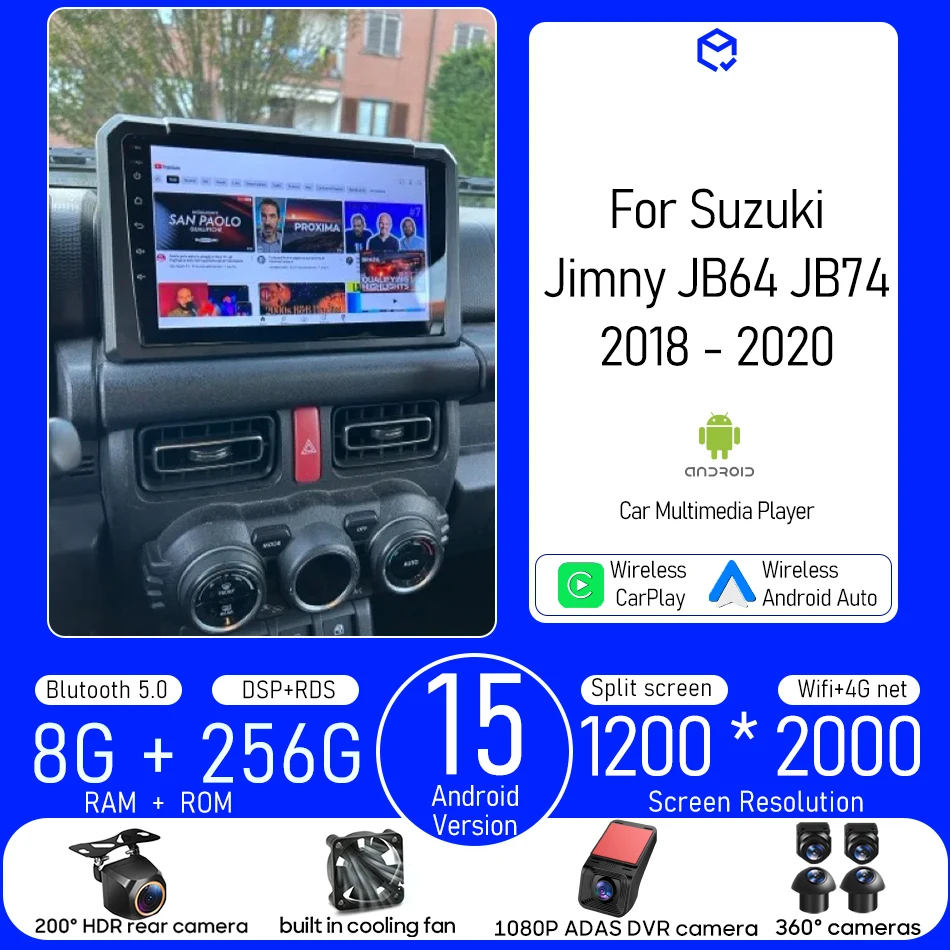 Android For Suzuki Jimny JB64 JB74 2018 - 2020 Car Multimedia Player Head Unit Stereo Carplay Auto Navigation Radio GPS 2din DSP
Android For Suzuki Jimny JB64 JB74 2018 - 2020 Car Multimedia Player Head Unit Stereo Carplay Auto Navigation Radio GPS 2din DSP