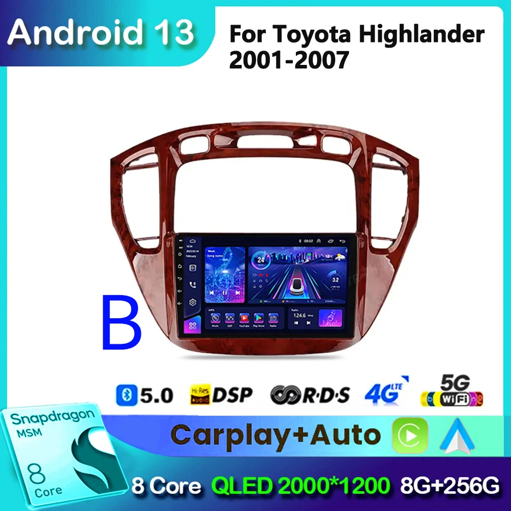 For Toyota Highlander 1 XU20 2001-2007 Multimedia Car Radio Navigation GPS Autoradio 4G 2Din Android 13 Video Player Head Unit
For Toyota Highlander 1 XU20 2001-2007 Multimedia Car Radio Navigation GPS Autoradio 4G 2Din Android 13 Video Player Head Unit