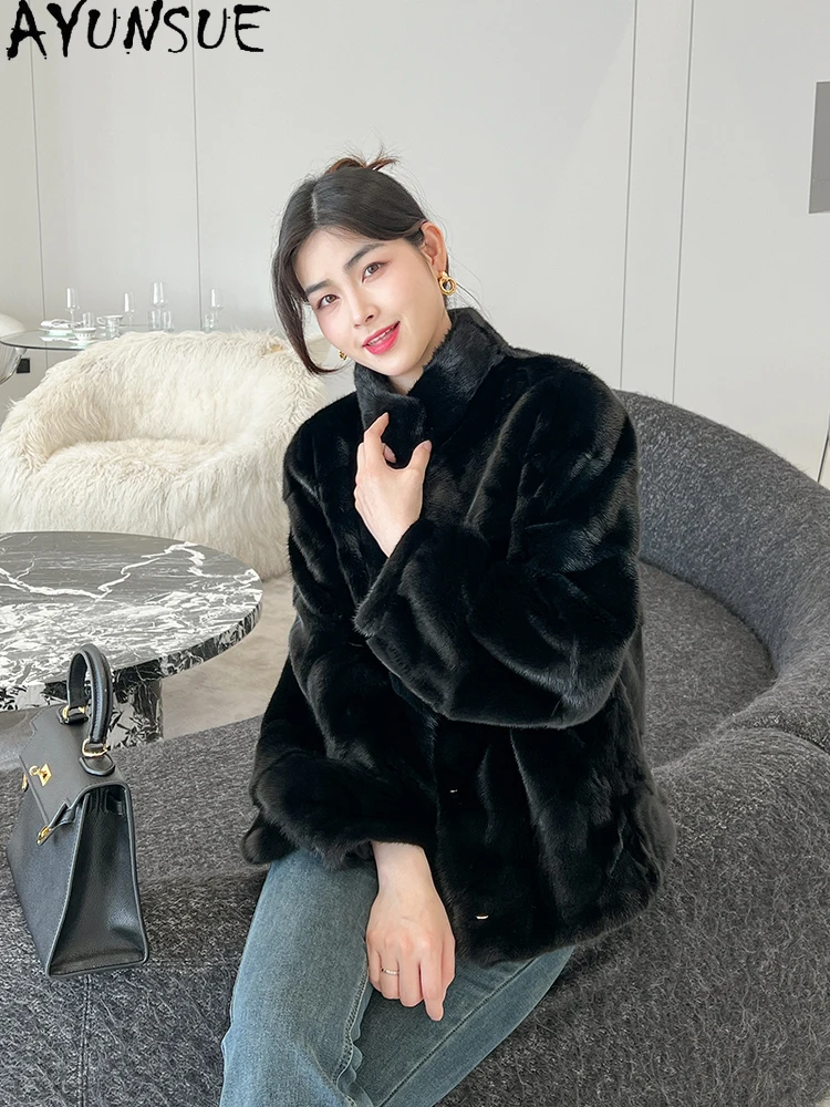 AYUNSUE Куртка из натурального норкового меха, женская модная роскошная зимняя куртка из цельной норки для женской одежды, высокое качество, кофта С Мехом 2025
AYUNSUE Куртка из натурального норкового меха, женская модная роскошная зимняя куртка из цельной норки для женской одежды, высокое качество, кофта С Мехом 2025