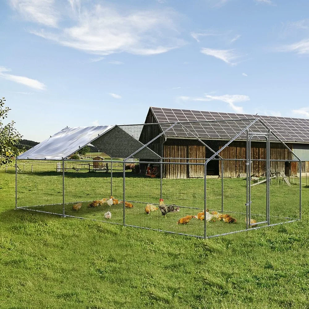 Metal Chicken Run Walk-in Poultry Cage Heavy Duty Chickens Hen House for Yard with Waterproof and Anti-UV Cover, Chicken Coop
Metal Chicken Run Walk-in Poultry Cage Heavy Duty Chickens Hen House for Yard with Waterproof and Anti-UV Cover, Chicken Coop