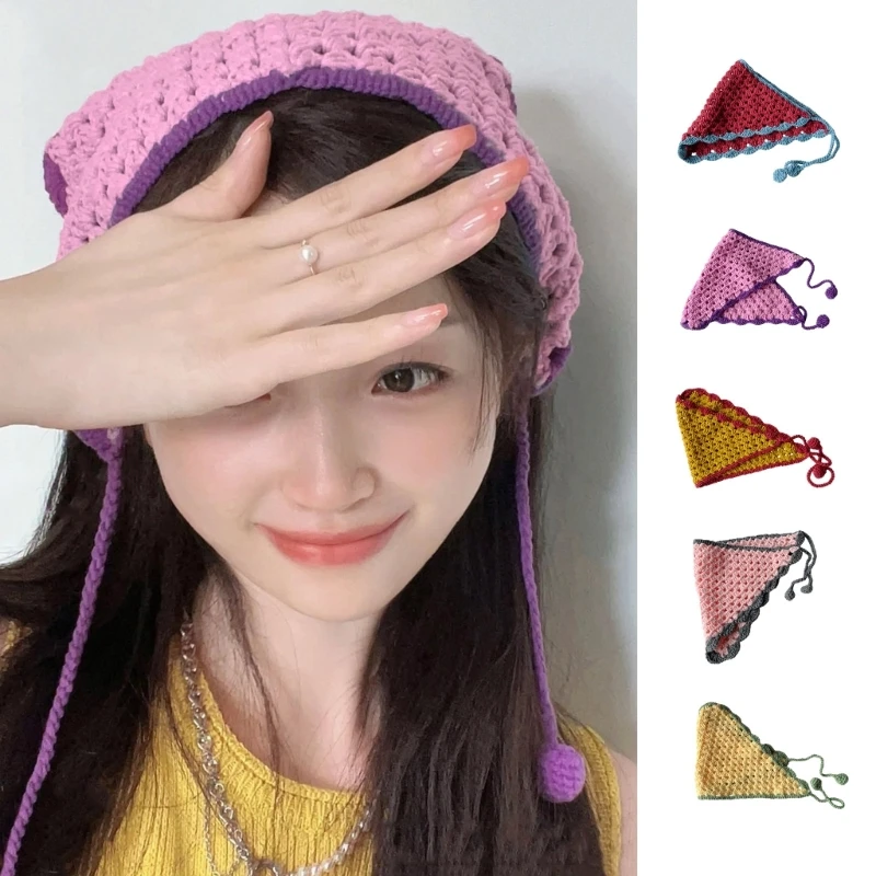 Ethnic Style Tie Head Wrap Headband Women Crocheted Bandana Hairband Streetwear Knitted Triangle Turban Headscarf Photo Props
Ethnic Style Tie Head Wrap Headband Women Crocheted Bandana Hairband Streetwear Knitted Triangle Turban Headscarf Photo Props