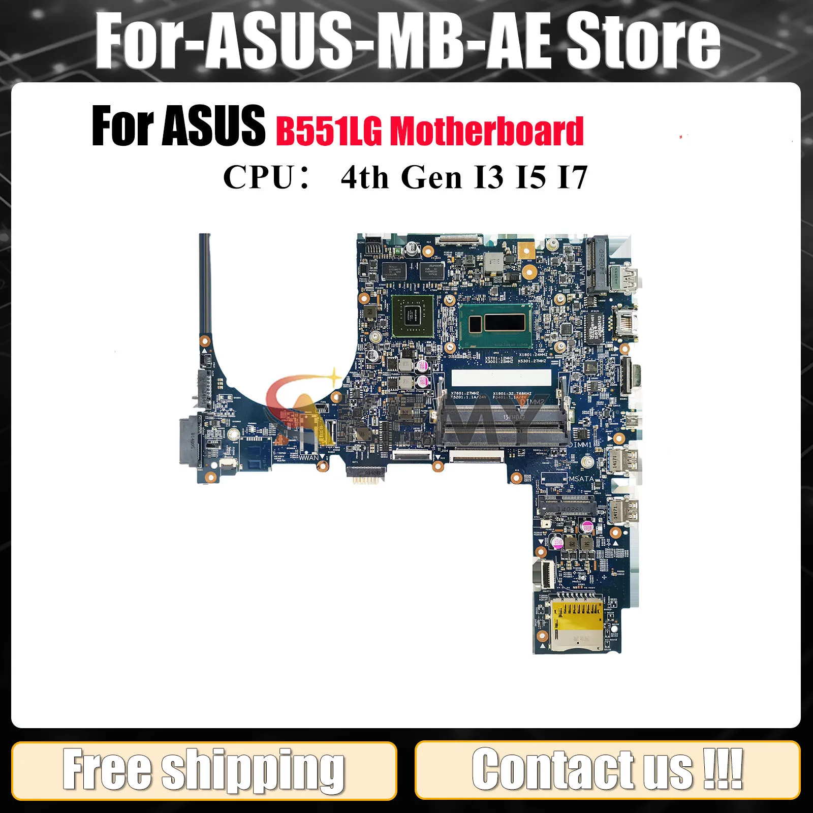 B551LG Материнская плата для ноутбука ASUS ExpertBook B551L B551LG Материнская плата для ноутбука с процессором I3 I5 I7 100% тестирование ОК быстрая доставка stk
B551LG Материнская плата для ноутбука ASUS ExpertBook B551L B551LG Материнская плата для ноутбука с процессором I3 I5 I7 100% тестирование ОК быстрая доставка stk