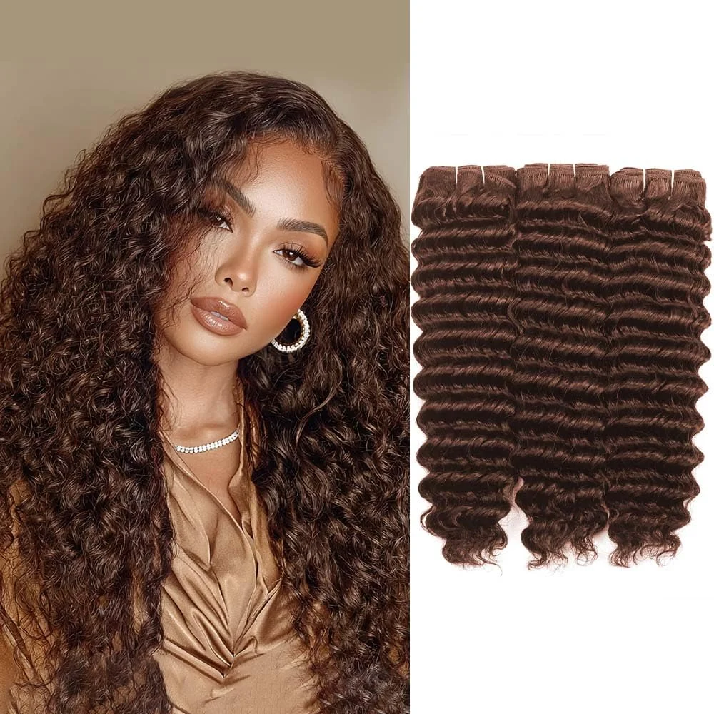Chocolate Brown Color #4 Human Hair Bundles Deep Wave 100% Brazilian Virgin Hair Weave Human Hair Curly Bundles 1/3/4 Pcs
Chocolate Brown Color #4 Human Hair Bundles Deep Wave 100% Brazilian Virgin Hair Weave Human Hair Curly Bundles 1/3/4 Pcs