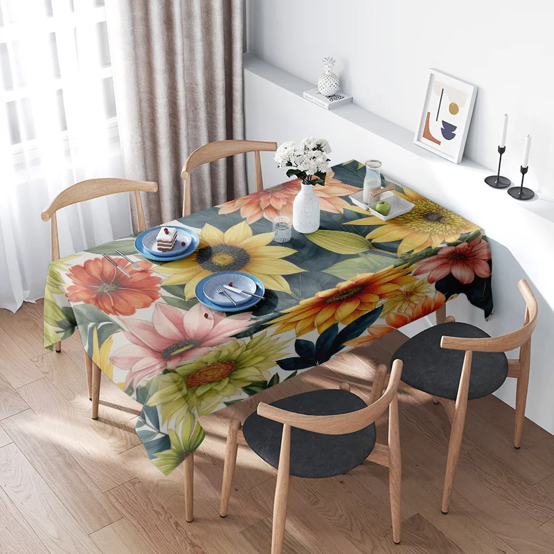 Sunflower TableclothFloral Print Dinner Party Decor Washable Polyester Table Linen for Dining Room Decoration Set (60x120)
Sunflower TableclothFloral Print Dinner Party Decor Washable Polyester Table Linen for Dining Room Decoration Set (60x120)