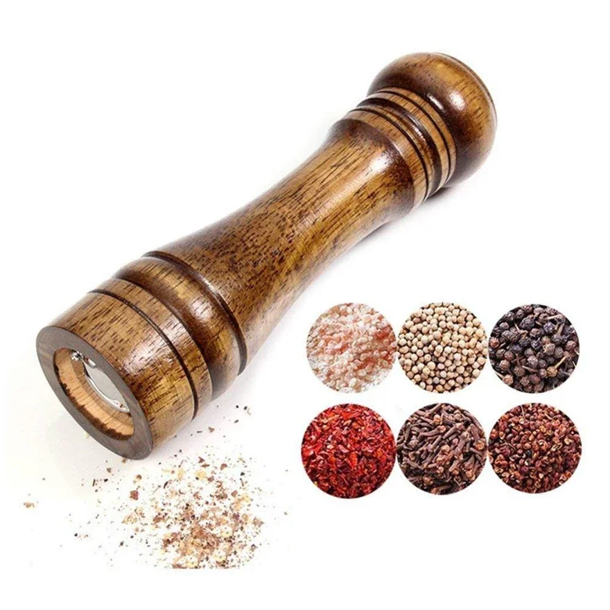 Wooden Handheld Salt and Pepper Mill Grinder Set, Kitchen Grinder, BBQ Tools 
Wooden Handheld Salt and Pepper Mill Grinder Set, Kitchen Grinder, BBQ Tools