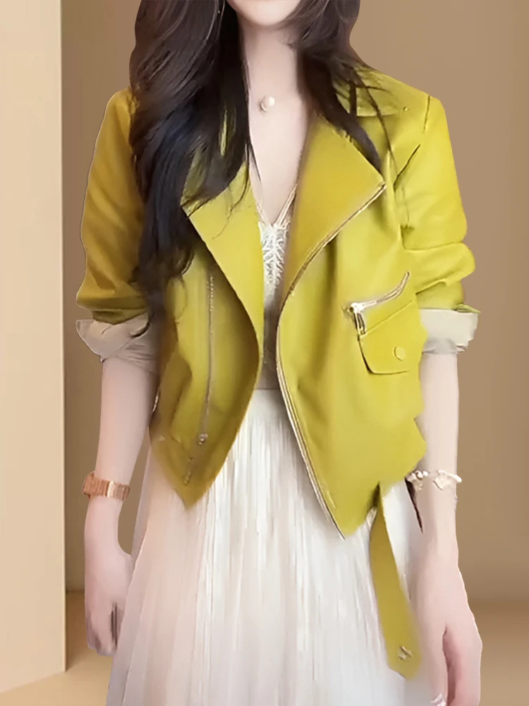 Fashionable Short Leather Jacket Women's Biker Style Casual Versatile Spring Autumn New Arrival Yood Lovees Youth PU Leather
Fashionable Short Leather Jacket Women's Biker Style Casual Versatile Spring Autumn New Arrival Yood Lovees Youth PU Leather
