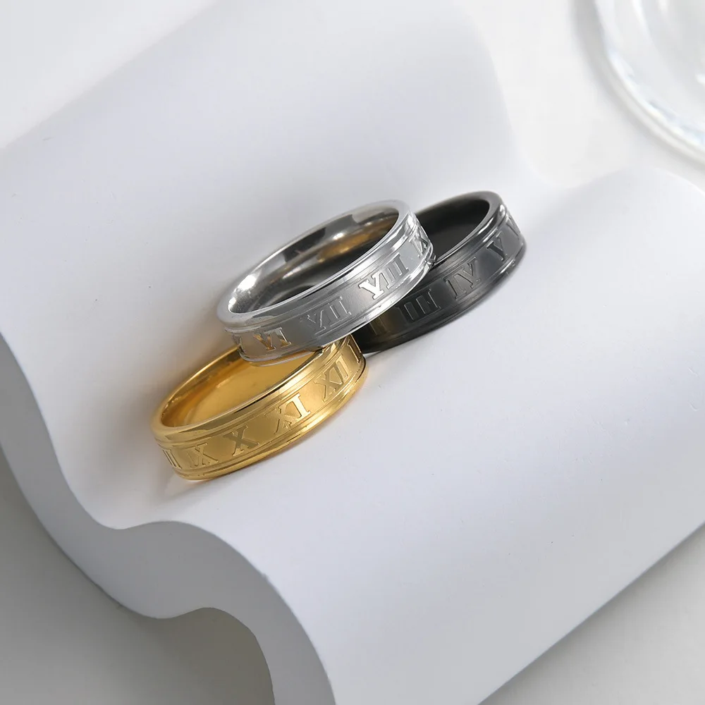 Fashionable Roman numeral stainless steel men's ring with minimalist design, couple jewelry ring, jewelry gift size 6-13
Fashionable Roman numeral stainless steel men's ring with minimalist design, couple jewelry ring, jewelry gift size 6-13