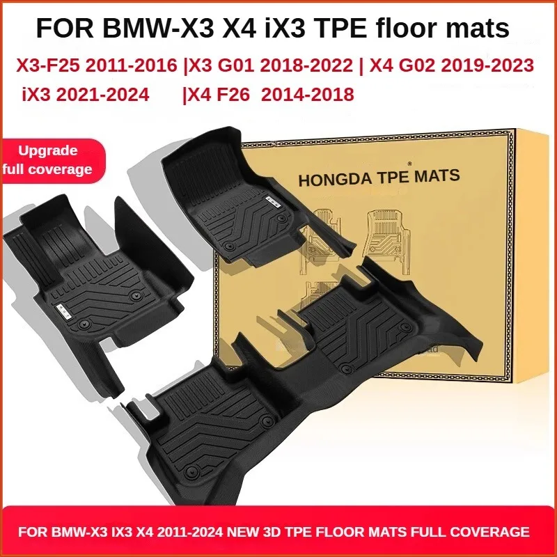 TPE Floor Mats for BMW X3 X4 iX3 G01 F25 F26 G02 LHD Waterproof Anti-Slip Custom Fit All-Weather Full Coverage
TPE Floor Mats for BMW X3 X4 iX3 G01 F25 F26 G02 LHD Waterproof Anti-Slip Custom Fit All-Weather Full Coverage