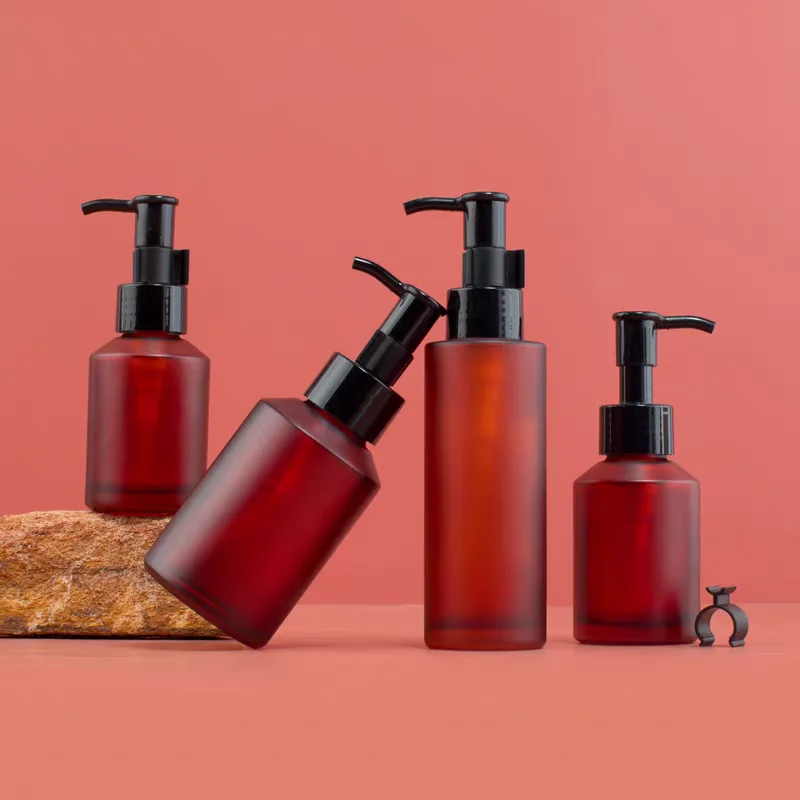 Cosmetic packaging black glass spraybottles frosted amber glass bottle with black pump Spray Pump BottleWith Lid Serum Container
Cosmetic packaging black glass spraybottles frosted amber glass bottle with black pump Spray Pump BottleWith Lid Serum Container