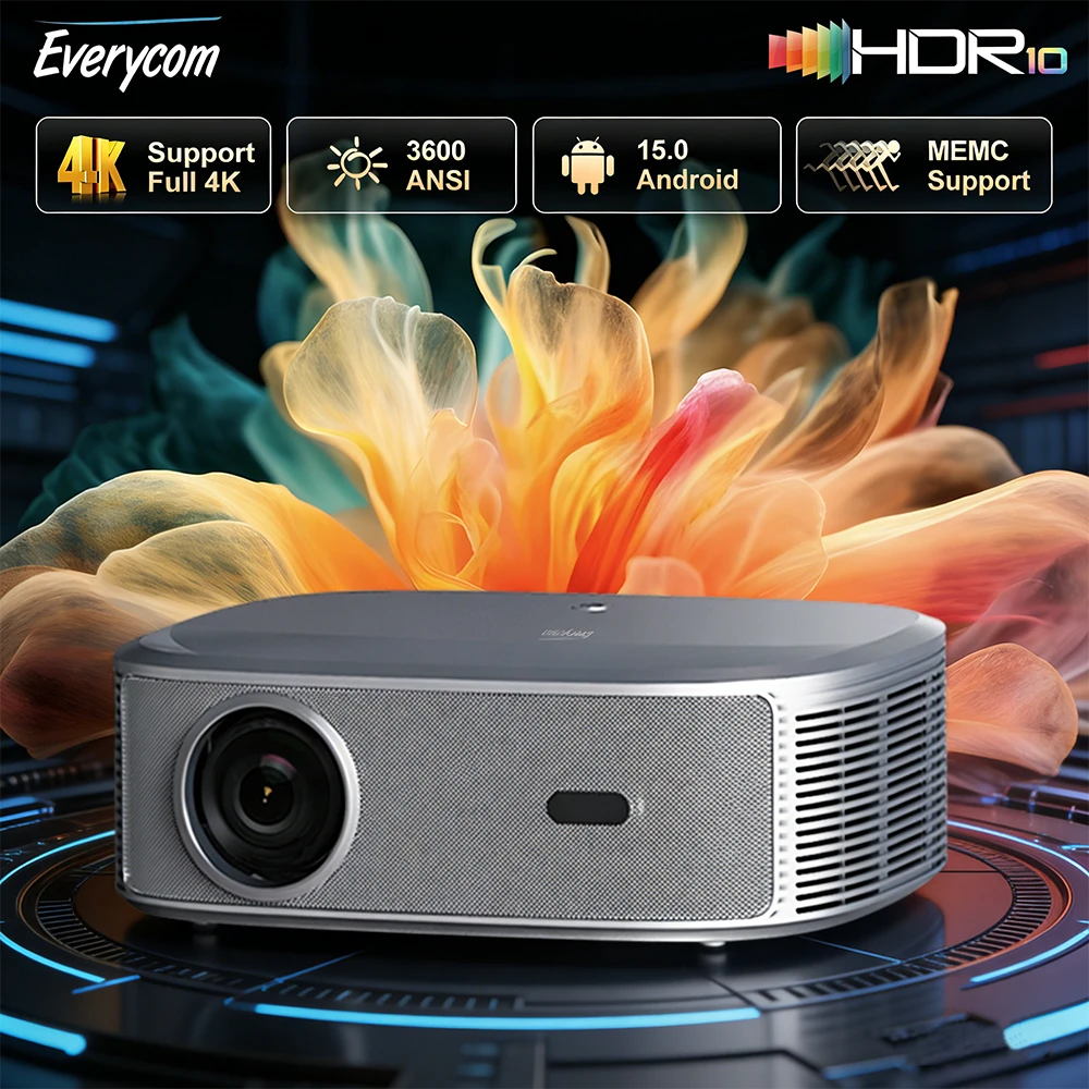 Everycom HQ11W Projector 3600 ASIN Android 15 Full HD 1080P 4K HDR10 15dB Ultra-low Noise Projectors for Home Theater Beamer
Everycom HQ11W Projector 3600 ASIN Android 15 Full HD 1080P 4K HDR10 15dB Ultra-low Noise Projectors for Home Theater Beamer