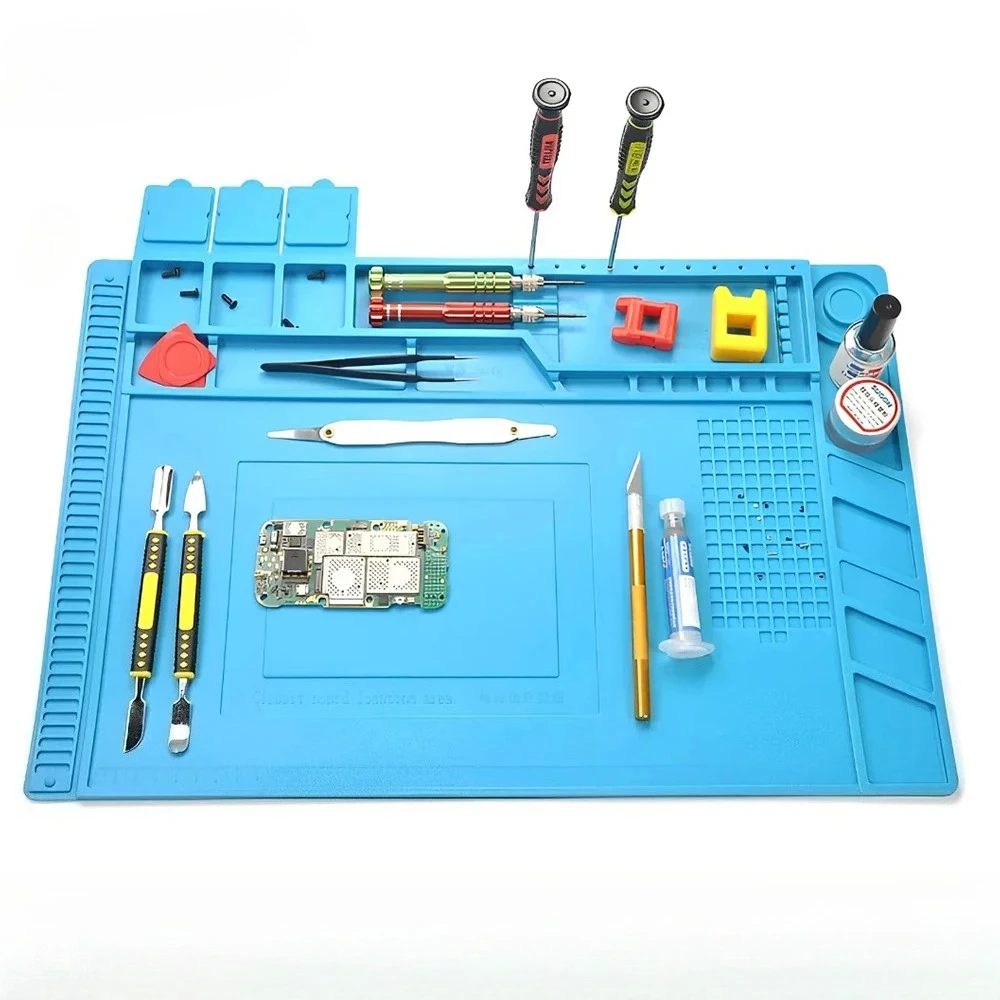 Anti-static Soldering Mat Heat Resistant 932°F Electronics Soldering Station Mat for Computer Phone Repair Desoldering Platform