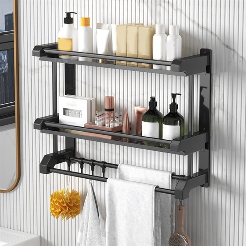 Bathroom Shelf Organizer - 2 Tier Storage Shelf With Adjustable Hook Wall Mounted Shelf Rack Use Bathroom Durable 38X15x50cm
Bathroom Shelf Organizer - 2 Tier Storage Shelf With Adjustable Hook Wall Mounted Shelf Rack Use Bathroom Durable 38X15x50cm