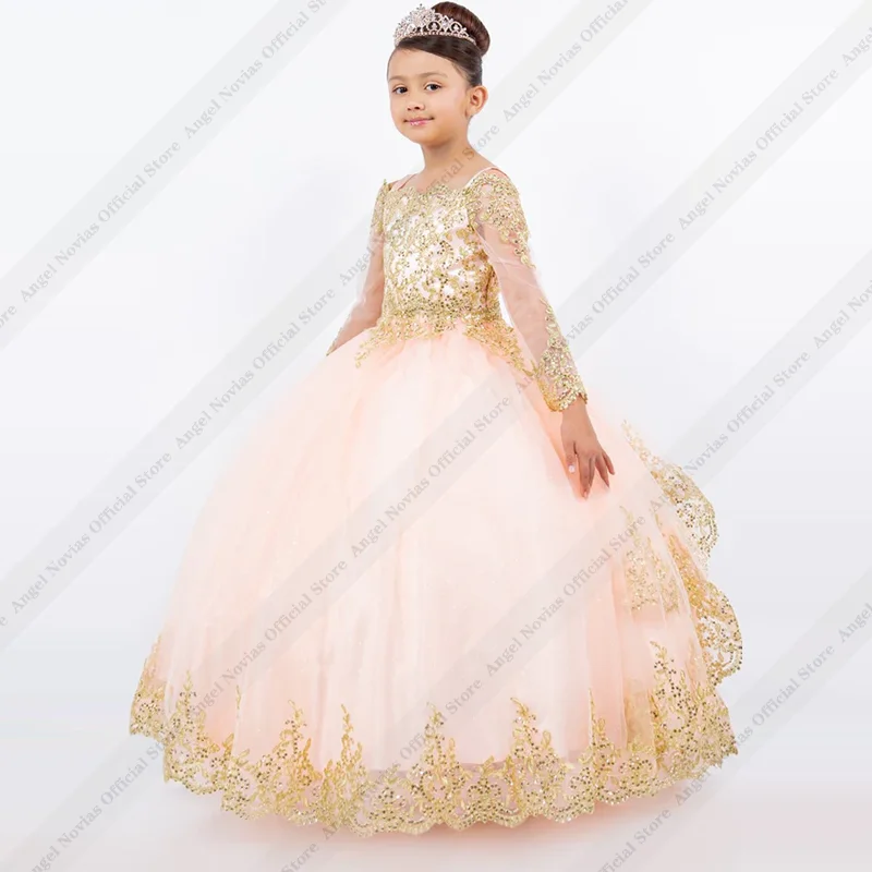 Long Sleeves Light Pink Princess Flower Girl Dress Birthday Gown Kids Appliques Lace Pageant Dress Customized Wedding Party
Long Sleeves Light Pink Princess Flower Girl Dress Birthday Gown Kids Appliques Lace Pageant Dress Customized Wedding Party