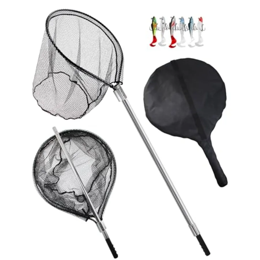 Large Rubber Fishing Net Heavy Duty Extra Large Landing Net with Telescoping Handle Saltwater Aluminum Fish Net with 6pcs Jig S
Large Rubber Fishing Net Heavy Duty Extra Large Landing Net with Telescoping Handle Saltwater Aluminum Fish Net with 6pcs Jig S