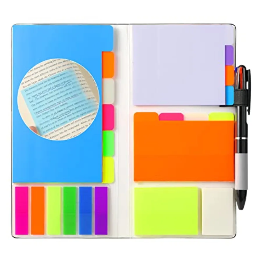 Updated Sticky Note Pads with Color Ballpoint Pen, Clear Sticky Tabs Translucent Page Flags Book Markers Stickers, Waterproof S
Updated Sticky Note Pads with Color Ballpoint Pen, Clear Sticky Tabs Translucent Page Flags Book Markers Stickers, Waterproof S