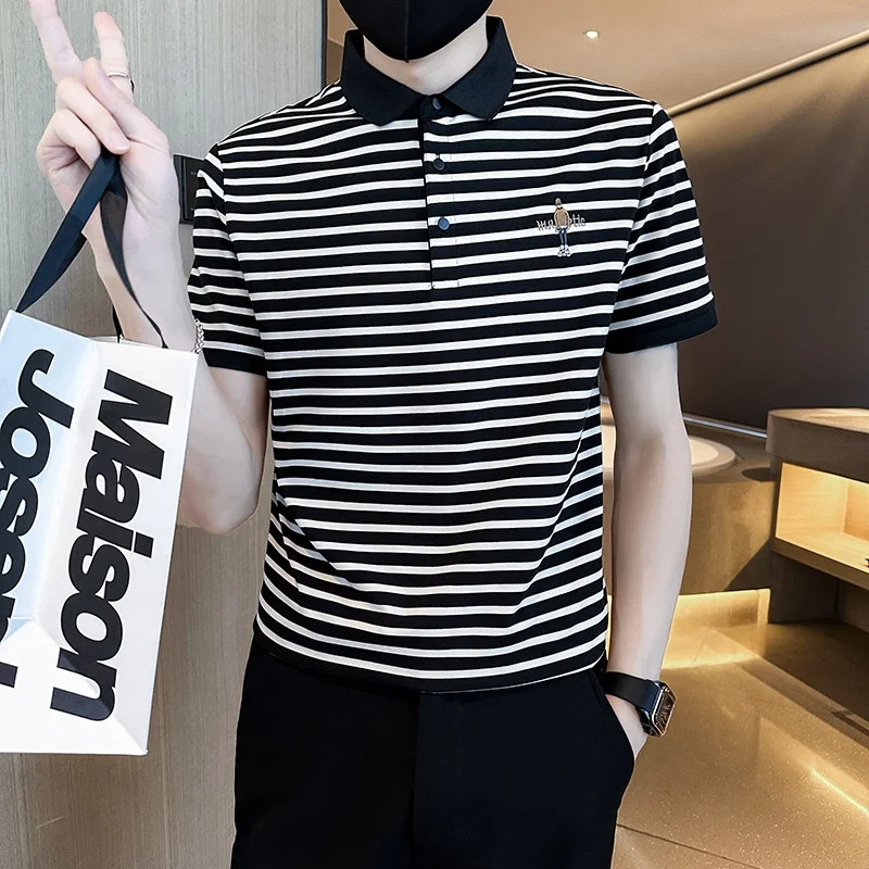 Slim Fit ort Sve irt Men's Summer Thin T-irt Korean Sle XS Size Small Body Top Faion Urban Striped Pat...
Slim Fit ort Sve irt Men's Summer Thin T-irt Korean Sle XS Size Small Body Top Faion Urban Striped Pat...